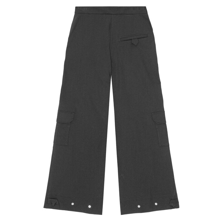 Solid Twill Suiting Cargo Pant image number null