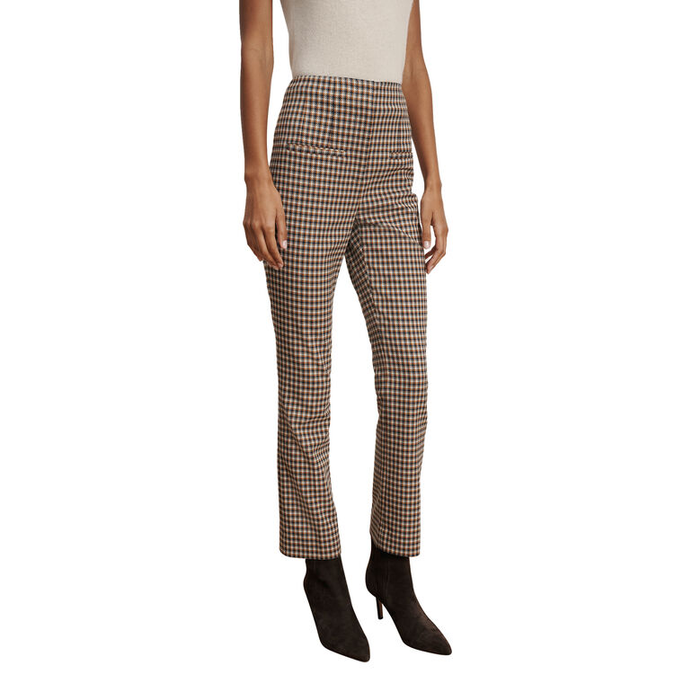 Kean Cropped Slim-Leg Houndstooth Pant image number null