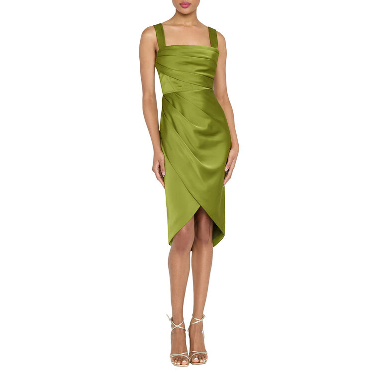 Genevive Draped Satin Dress image number null