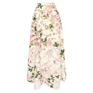 Cherry Blossom Guipure Midi Skirt