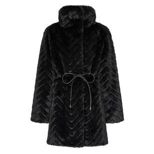 Dayna Quilted Faux Fur Coat