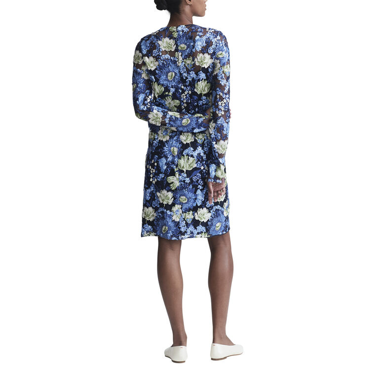 Embroidered Tulle Shift Dress image number null