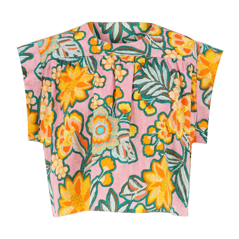 Alina Sleeveless Poplin Crop Top image number null