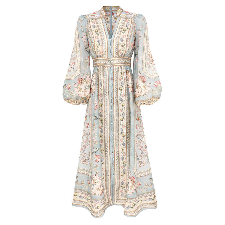 Roselight Plunge Long Sleeve Midi Dress image number null