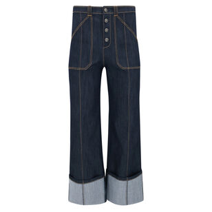 Cuffed Benji Wide-Leg Jeans