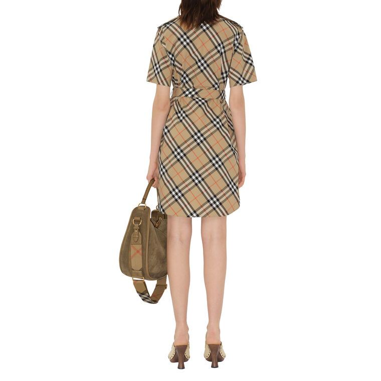 Check Cotton Shirt Dress image number null