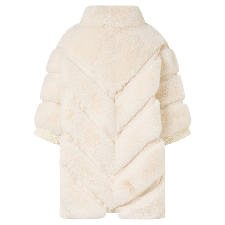 Faux Fur Short Sleeve Slouch Jacket image number null