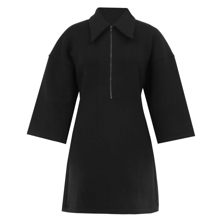 Bonded Viscose Zip Front Mini Tunic image number null