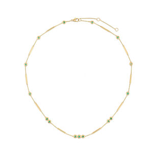 Emerald and Bar Station Necklace