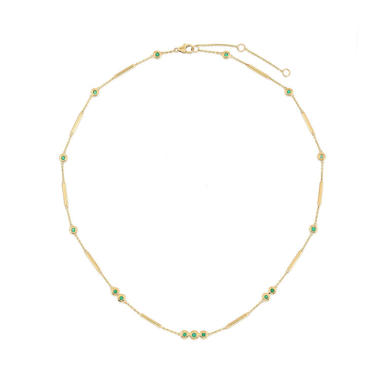 Emerald and Bar Station Necklace image number null