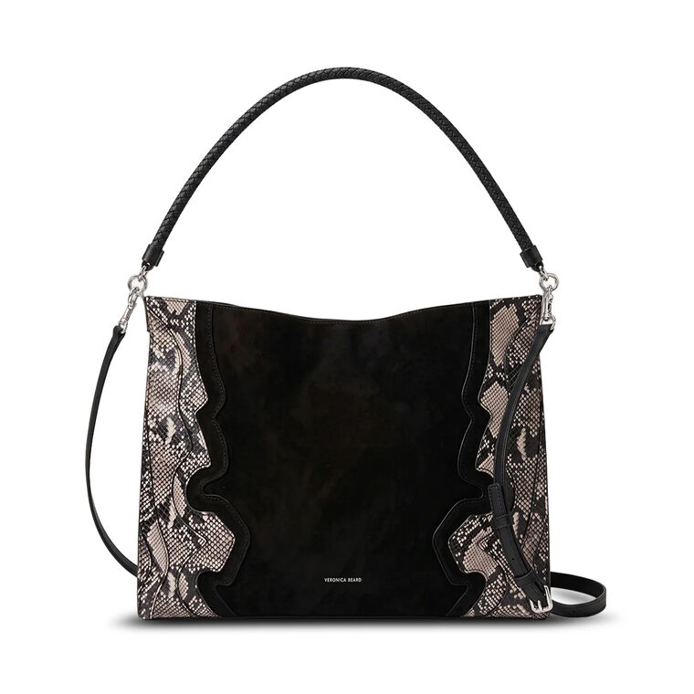 Vida Snake Embossed Shoulder Bag image number null