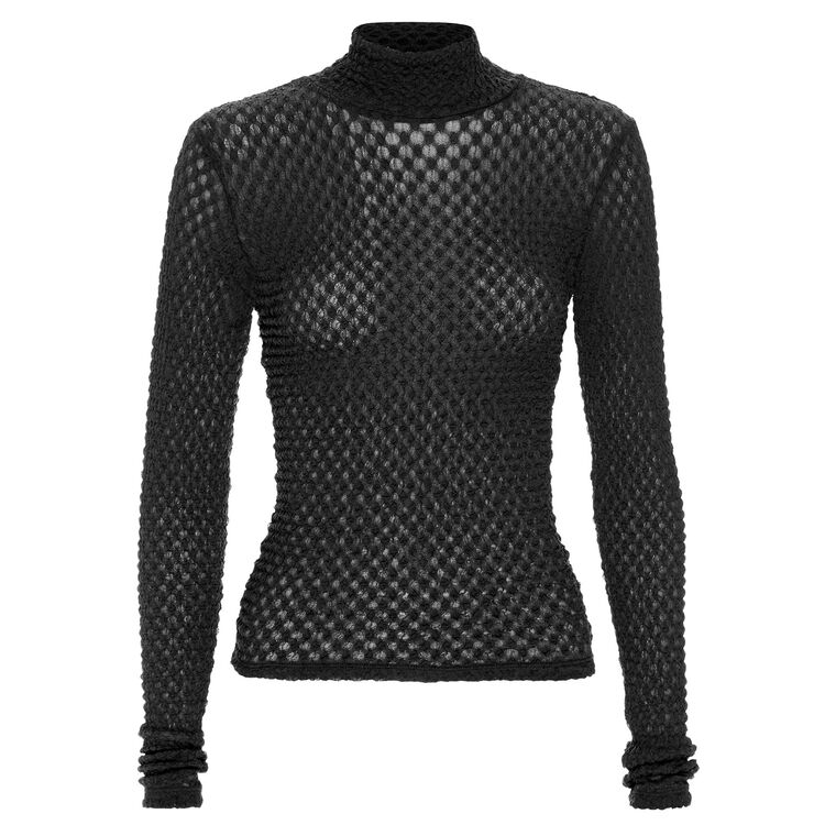 Mesh Lace Turtleneck image number null