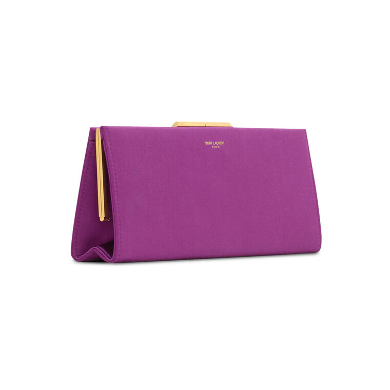 Midnight Small Clutch In Satin image number null