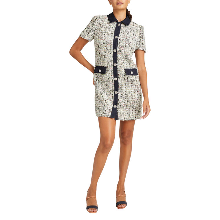 Anya Boucle Pammy Collared Mini Dress image number null