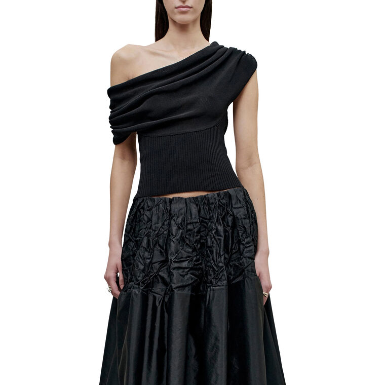 Meeka Cowl Neck Knit Tank Top image number null