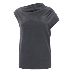 Lyra Draped Virgin Wool Cap Sleeve Blouse