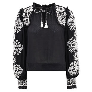 Cordera Embroidery Long Sleeve Top