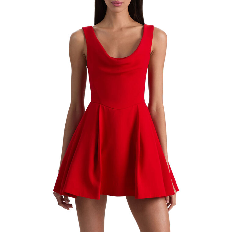 Estrella Sleeveless Draped Flare Mini Dress image number null