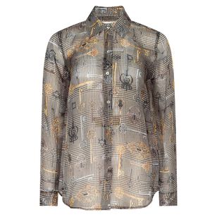 Nina Long Sleeve Silk Organza Blouse