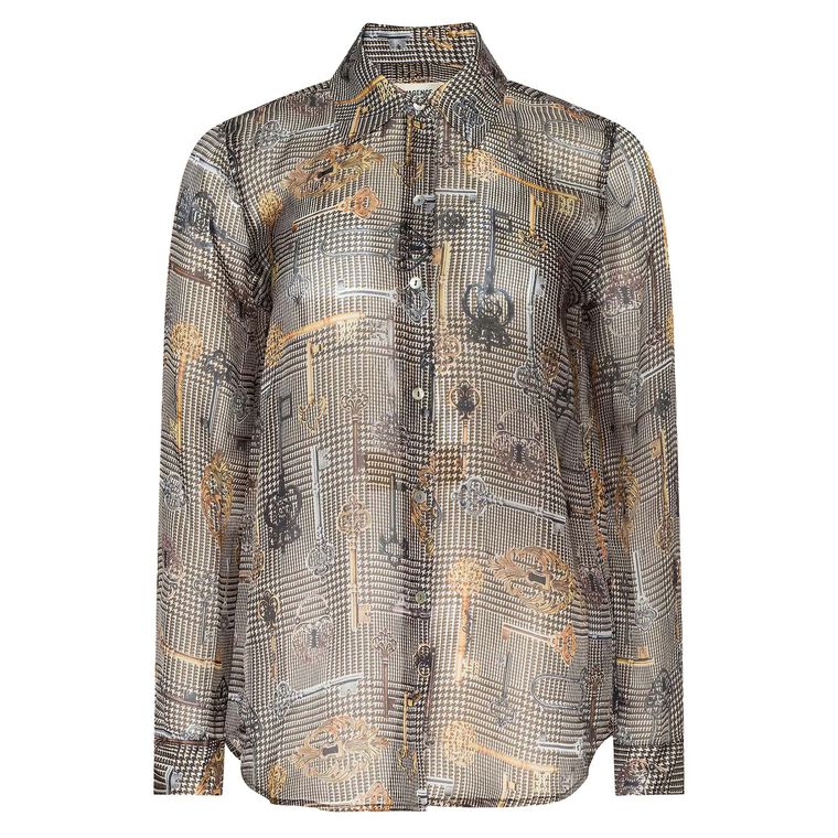 Nina Long Sleeve Silk Organza Blouse image number null