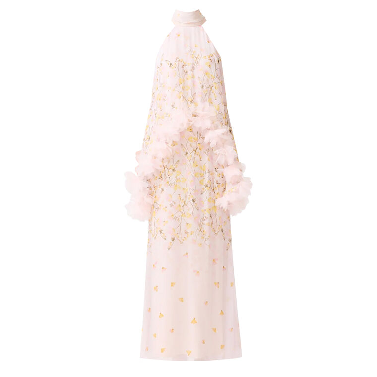 Tulsia Sleeveless Floral Cape Maxi Dress image number null
