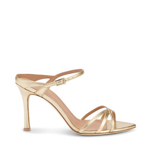 Yuna 90mm Metallic Ankle Strap Mule