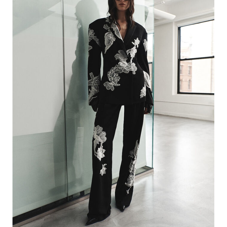 Clifford Lace Detail Wide-Leg Pants image number null