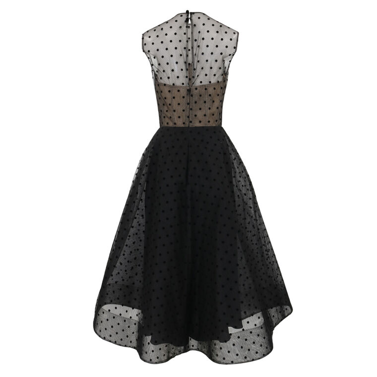 Dotted Tulle Sleeveless Cocktail Dress image number null