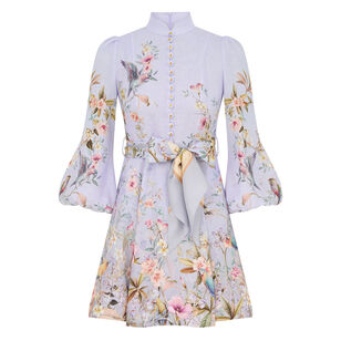 Rebellion Long Sleeve Button Front Mini Dress