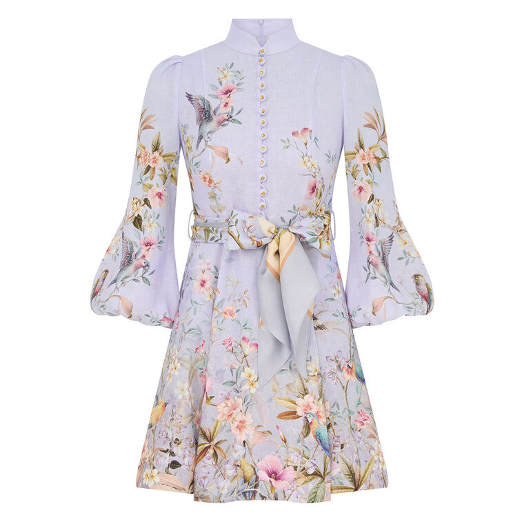 Rebellion Long Sleeve Button Front Mini Dress image number null