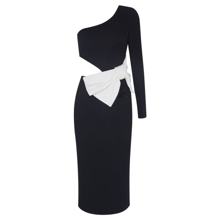 Grace Knit One Shoulder Midi Dress image number null
