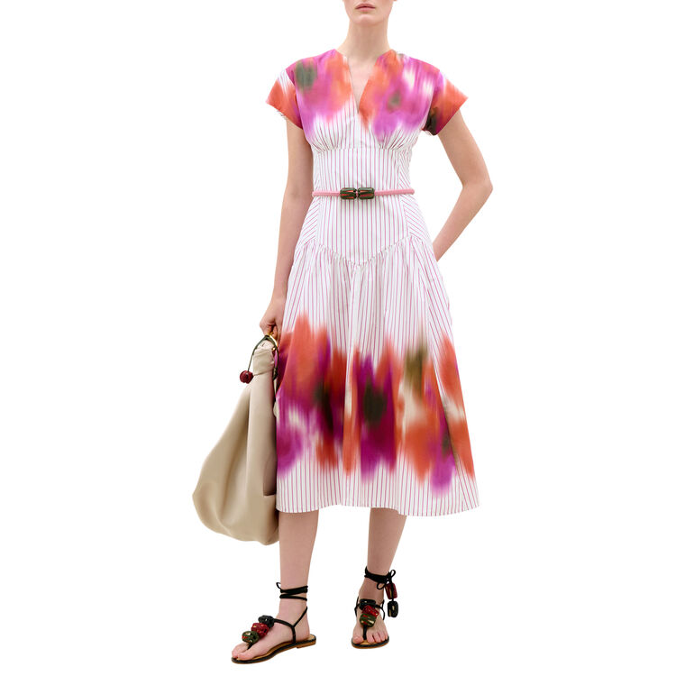 Antia Short Sleeve Belted Midi Dress image number null