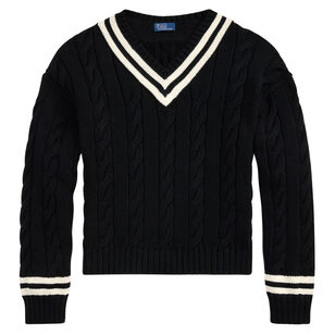 Aran-Knit Cotton Cricket Sweater
