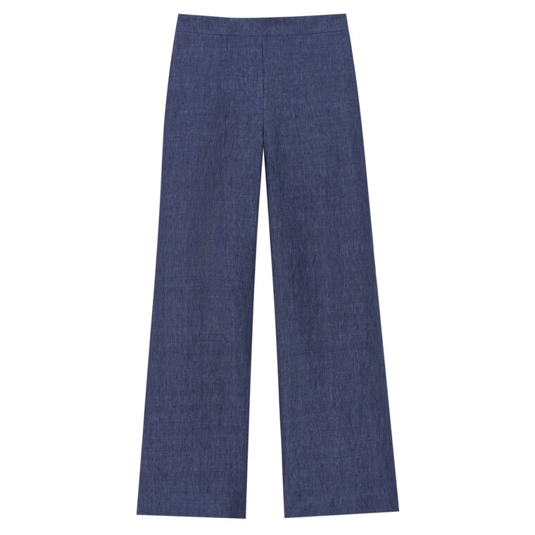 Organic Linen Columbus Cropped Wide Leg Pant image number null