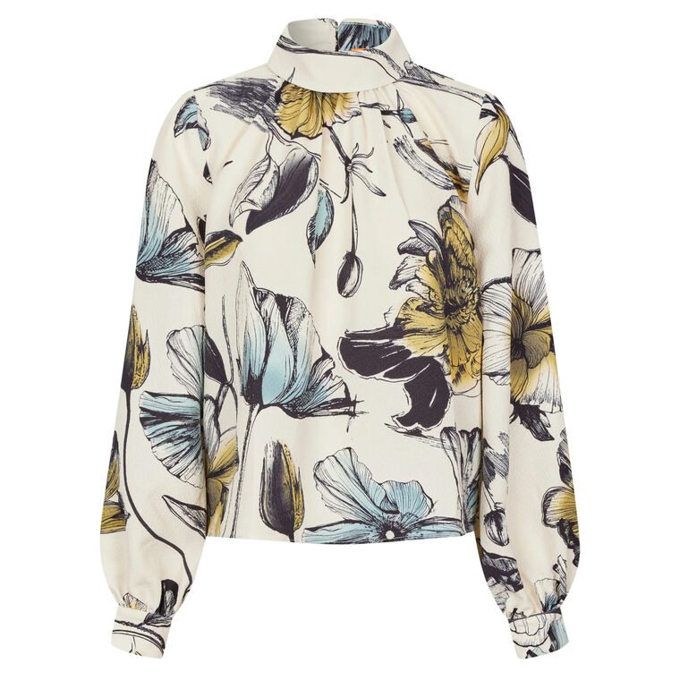 Gathered Long Sleeve Top image number null