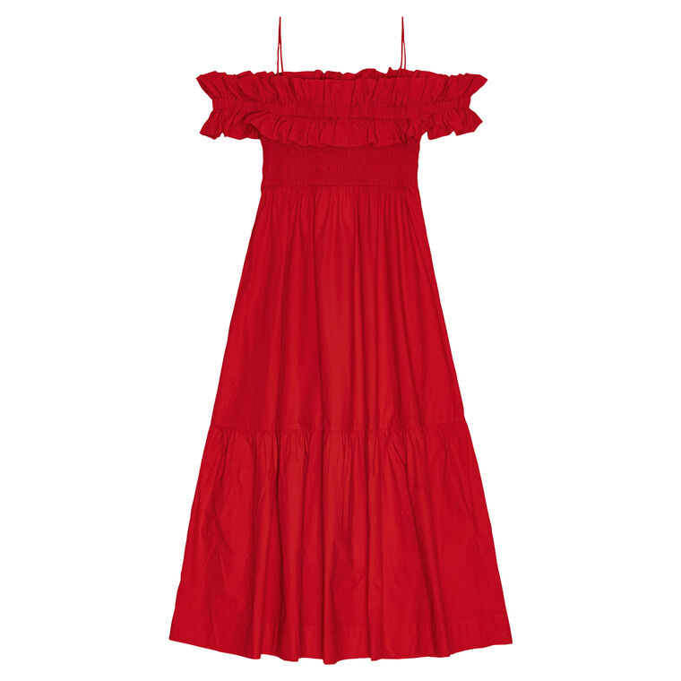Cotton Poplin Long Smock Dress image number null