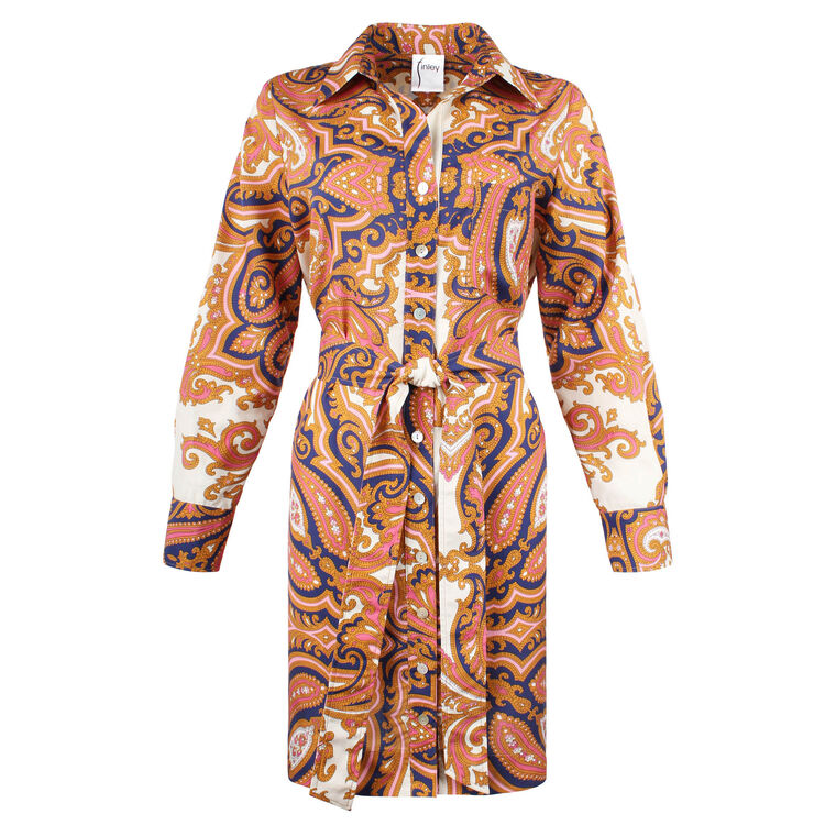 Liam Long Sleeve Mini Shirtdress image number null