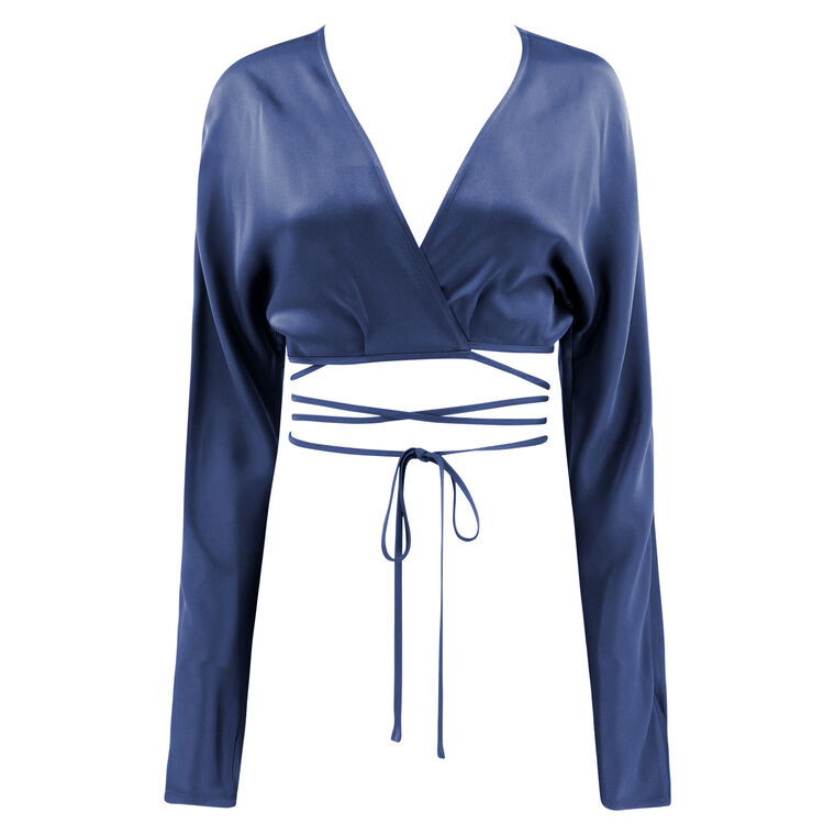 Satin Tie Waist Top image number null