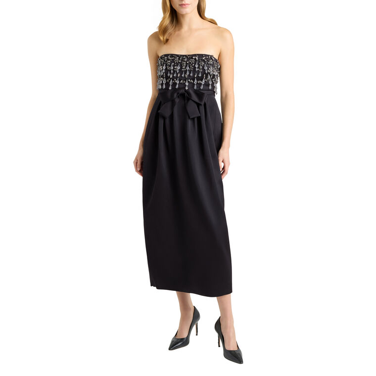 Zelina Layered Gemstone Strapless Midi Dress image number null