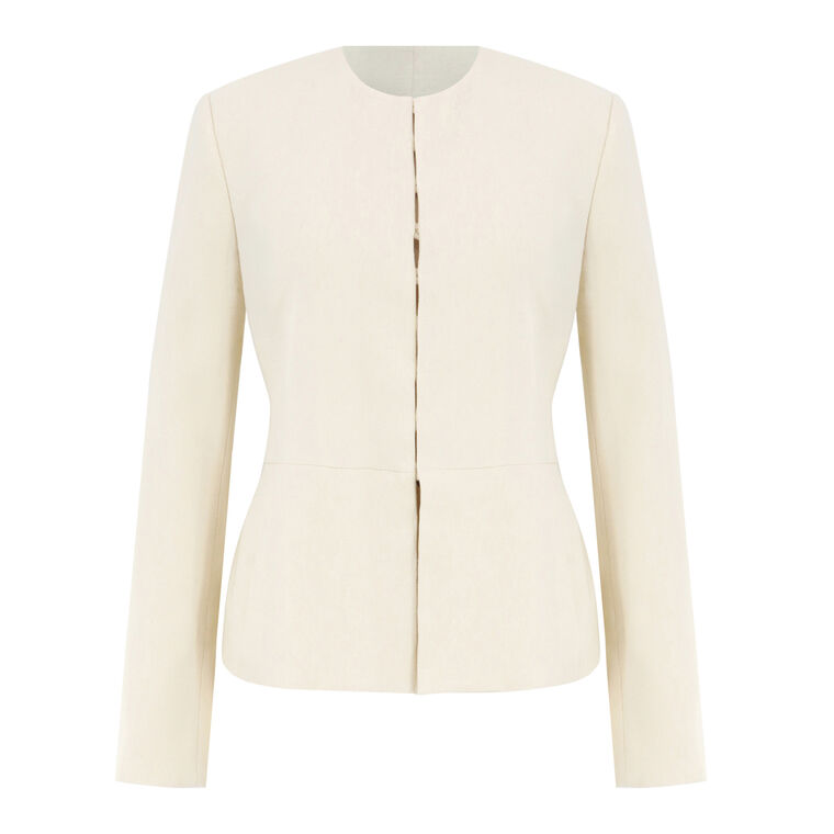Tilda Collarless Peplum Jacket image number null