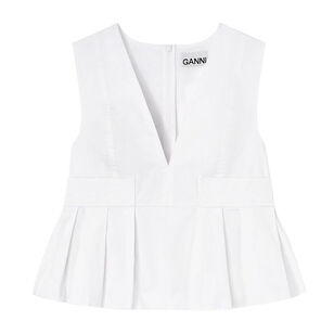 Stretch Cotton V-Neck Blouse