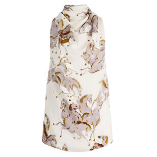 Sleary Sleeveless Silk High Neck Top