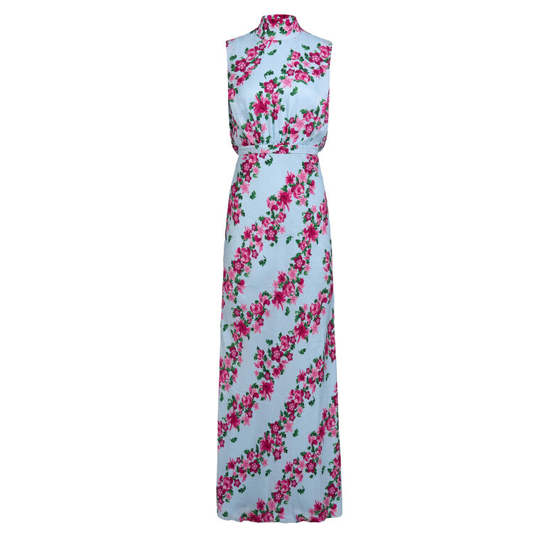 Fleur Sleeveless High-Collar Maxi Dress image number null
