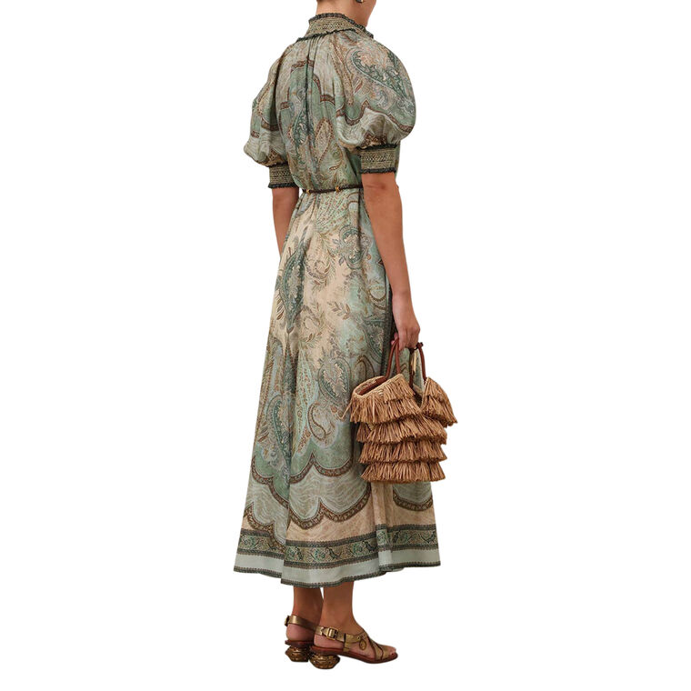 Wanderlust Short Sleeve Billow Midi Dress image number null