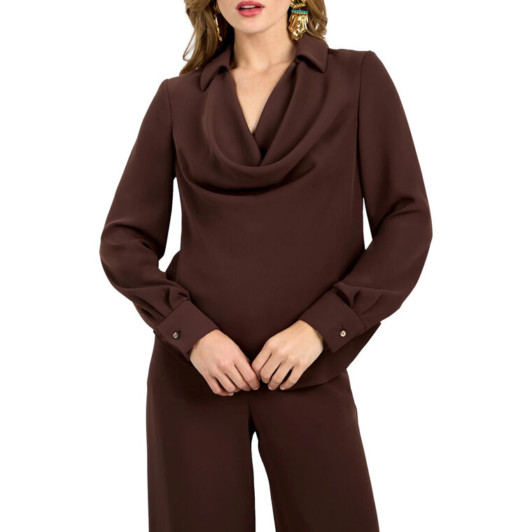 Mistic Long Sleeve Cowl-Neck Top image number null