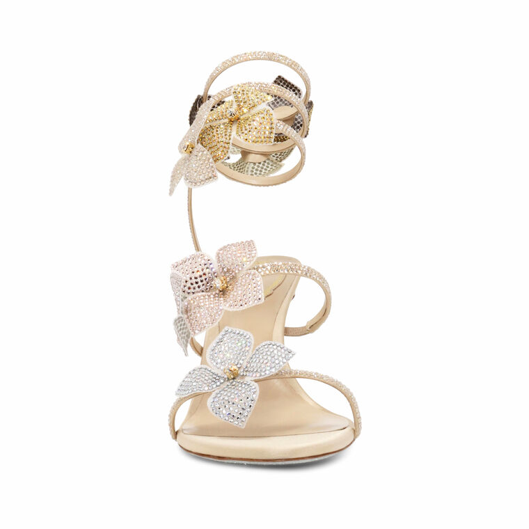 Floriane 100mm Satin Floral High-Heel Sandal image number null