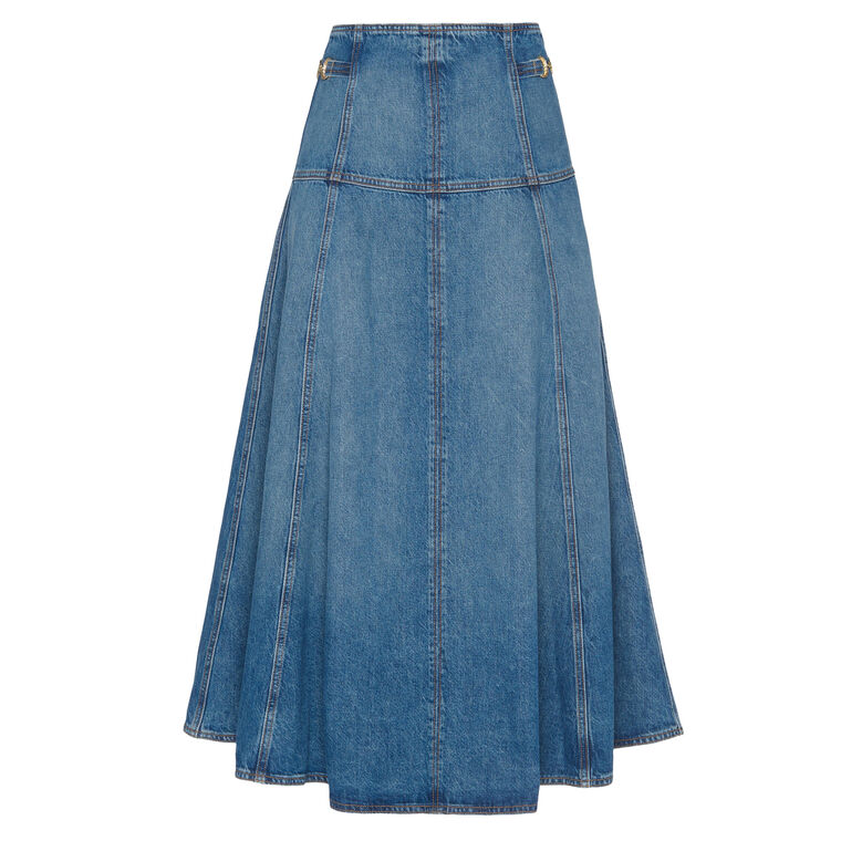 Brigette Denim A-Line Midi Skirt image number null