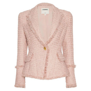 Kaisley Tweed Blazer With Frayed Trim