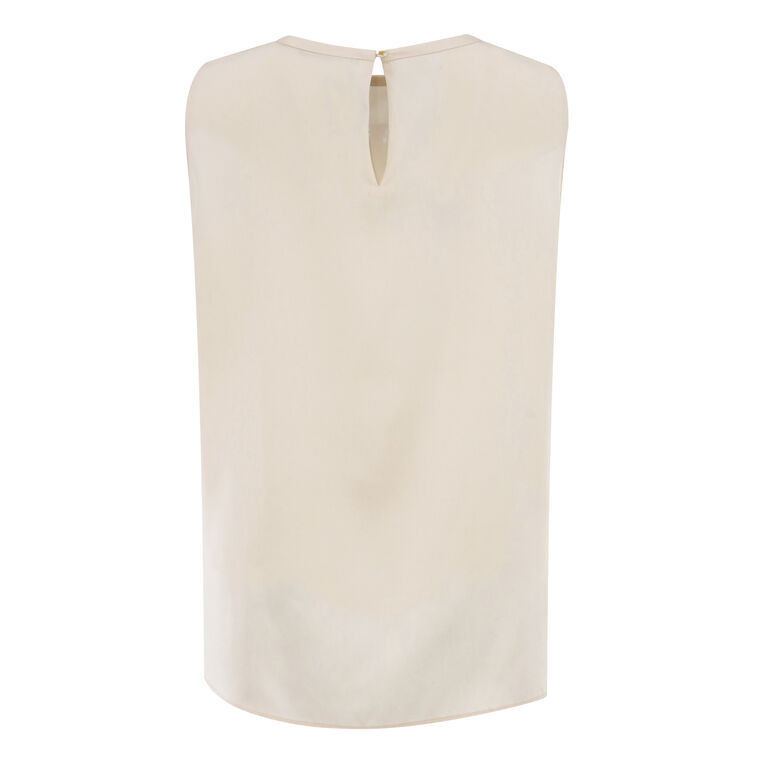 Aura Stretch Silk Georgette Sleeveless Crewneck Blouse image number null