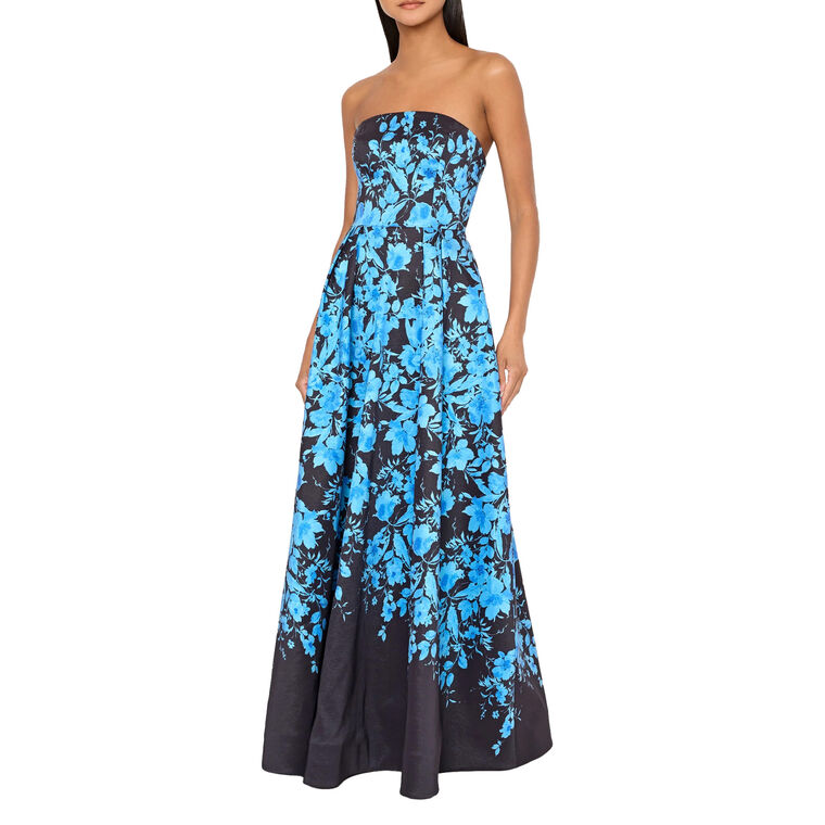 Winona Flower Strapless Floor-Length Gown image number null